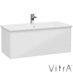 Vitra - Vitra Integra Square Tek Çekmeceli Lavabo Dolabı, Ayaksız, 100 cm, Parlak Beyaz - 80147