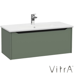 Vitra - Vitra Integra Square Tek Çekmeceli Lavabo Dolabı, Ayaksız, 100 cm, Mat Yeşil - 80152