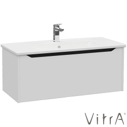 Vitra - Vitra Integra Square Tek Çekmeceli Lavabo Dolabı, Ayaksız, 100 cm, Mat Açık Gri - 80153