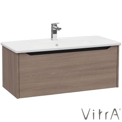 Vitra - Vitra Integra Square Tek Çekmeceli Lavabo Dolabı, Ayaksız, 100 cm, Moka Meşe - 80154