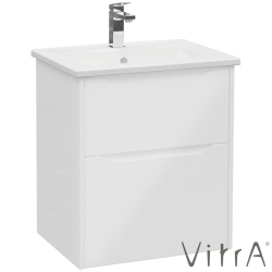 Vitra - Vitra Integra Square Çift Çekmeceli Lavabo Dolabı, Ayaksız, 60 cm, Parlak Beyaz - 80201