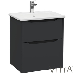 Vitra - Vitra Integra Square Çift Çekmeceli Lavabo Dolabı, Ayaksız, 60 cm, Mat Grafit - 80203