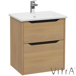 Vitra - Vitra Integra Square Çift Çekmeceli Lavabo Dolabı, Ayaksız, 60 cm, Altın Meşe - 80204