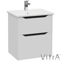 Vitra - Vitra Integra Square Çift Çekmeceli Lavabo Dolabı, Ayaksız, 60 cm, Mat Açık Gri - 80207