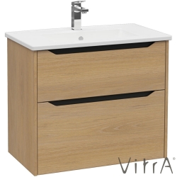 Vitra - Vitra Integra Square Çift Çekmeceli Lavabo Dolabı, Ayaksız, 80 cm, Altın Meşe - 80213