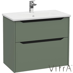 Vitra - Vitra Integra Square Çift Çekmeceli Lavabo Dolabı, Ayaksız, 80 cm, Mat Yeşil - 80215