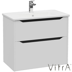 Vitra - Vitra Integra Square Çift Çekmeceli Lavabo Dolabı, Ayaksız, 80 cm, Mat Açık Gri - 80216