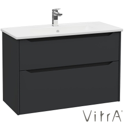 Vitra - Vitra Integra Square Çift Çekmeceli Lavabo Dolabı, Ayaksız, 100 cm, Mat Grafit - 80221