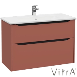 Vitra - Vitra Integra Square Çift Çekmeceli Lavabo Dolabı, Ayaksız, 100 cm, Mat Kırmızı - 80223