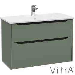 Vitra - Vitra Integra Square Çift Çekmeceli Lavabo Dolabı, Ayaksız, 100 cm, Mat Yeşil - 80224
