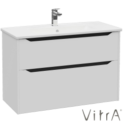 Vitra - Vitra Integra Square Çift Çekmeceli Lavabo Dolabı, Ayaksız, 100 cm, Mat Açık Gri - 80225