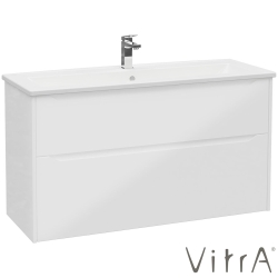 Vitra - Vitra Integra Square Çift Çekmeceli Lavabo Dolabı, Ayaksız, 120 cm, Parlak Beyaz - 80228