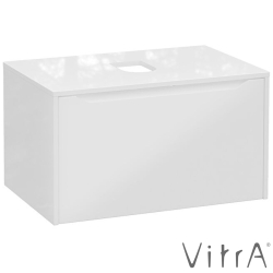 Vitra - Vitra Integra Square Tek Çekmeceli Çanak Lavabo Uyumlu Lavabo Dolabı, Parlak Beyaz, 80 cm (Çanak Lavabo Hariç-Armatür Deliksiz) - 80273
