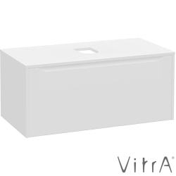 Vitra - Vitra Integra Square Tek Çekmeceli Çanak Lavabo Uyumlu Lavabo Dolabı, Mat Beyaz, 100 cm (Çanak Lavabo Hariç-Armatür Deliksiz) - 80283