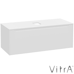Vitra - Vitra Integra Square Tek Çekmeceli Çanak Lavabo Uyumlu Lavabo Dolabı, Mat Beyaz, 120 cm (Çanak Lavabo Hariç-Armatür Deliksiz) - 80292