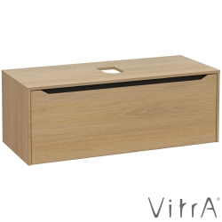 Vitra - Vitra Integra Square Tek Çekmeceli Çanak Lavabo Uyumlu Lavabo Dolabı, Altın Meşe, 120 cm (Çanak Lavabo Hariç-Armatür Deliksiz) - 80294