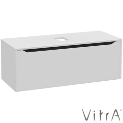 Vitra - Vitra Integra Square Tek Çekmeceli Çanak Lavabo Uyumlu Lavabo Dolabı, Mat Açık Gri, 120 cm (Çanak Lavabo Hariç-Armatür Deliksiz) - 80297