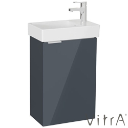 Vitra - Vitra Mia Plus Square Kapaklı Lavabo Dolabı, 45 cm, Parlak Antrasit (Sağ) - 80354
