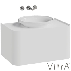 Vitra - Vitra Gala Tek Çekmeceli Çanak Lavabo Uyumlu Lavabo Dolabı, Mat Soft Beyaz, 80 cm (Çanak Lavabo Dahil-Armatür Deliksiz)