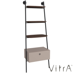 Vitra - Vitra Plural Tek Çekmeceli Merdiven Raflı Ünite, Mat Soft Bej / Koyu Meşe Raf - 80494