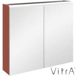 Vitra - Vitra Core Dolaplı Üstten Aydınlatmalı Ayna, 80 cm, Mat Kırmızı - 80513