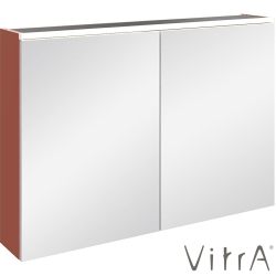 Vitra - Vitra Core Dolaplı Üstten Aydınlatmalı Ayna, 100 cm, Mat Kırmızı - 80516