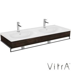 Vitra - VitrA Equal Lavabo Ünitesi Çift Gözlü Lavabolu, Havluluklu, 130 cm, Karaağaç - 81088