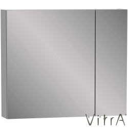 Vitra - VitrA Viora Asimetrik Dolaplı Ayna, 80 cm, Mat Taş Gri