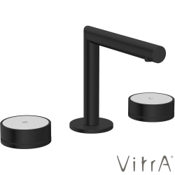 Vitra - VitrA Origin Aura Ankastre Lavabo Bataryası (3 Delikli Lavabolar için), Mat Siyah Cam
