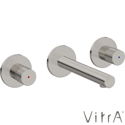Vitra - VitrA Origin Aura Ankastre Lavabo Bataryası, Fırçalı Nikel (Sıva Üstü Grubu)