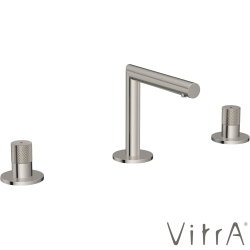 Vitra - VitrA Origin Aura Ankastre Lavabo Bataryası (3 Delikli Lavabolar için), Fırçalı Nikel