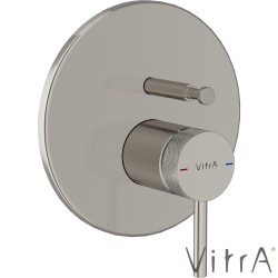 Vitra - VitrA Origin Aura Ankastre Banyo Bataryası (V-Box Sıva Üstü Grubu) Fırçalı Nikel