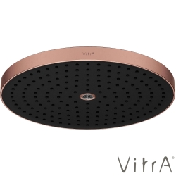 Vitra - VitrA Prime Round Duvardan Tepe Duşu Seti, 30 cm, 2 Akışlı, Fırçalı Bakır (Sıva Üstü Grubu)