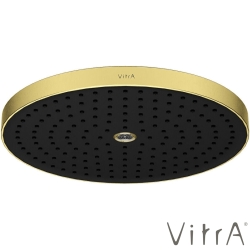 Vitra - Vitra Prime Round Duvardan Tepe Duşu Seti, 30 cm, 2 Akışlı, Fırçalı Altın (Sıva Üstü Grubu) - A4592225