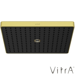 Vitra - Vitra Prime Square Duvardan Tepe Duşu Seti, 30 cm, 2 Akışlı, Fırçalı Altın (Sıva Üstü Grubu) - A4592325