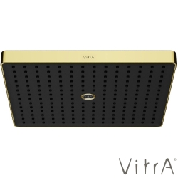 Vitra - Vitra Prime Square Duvardan Tepe Duşu Seti, 30 cm, 2 Akışlı, Soft Altın (Sıva Üstü Grubu) - A4592374