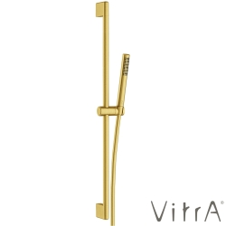 Vitra - Vitra Prime Round Stick 1F Sürgülü El Duşu Takımı, Fırçalı Altın - A4592925