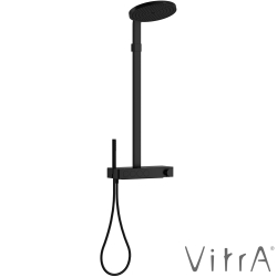 Vitra - Vitra Prime Round 300 Duş Kolonu ve Termostatik Banyo Bataryası Sistemi, Mat Siyah - A4731336