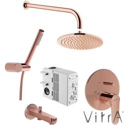 Vitra - Vitra Root Round Ankastre Banyo Seti (Bliss 2F, Origin 1F), Soft Bakır