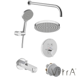 Vitra - Vitra AquaHeat AquaControl Round Ankastre Termostatik Banyo Seti