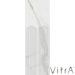 Vitra - Vitra 33x100 Statua Beyaz Çizgi Dekor Parlak Rektifiye (1,32 m2 fiyatı)