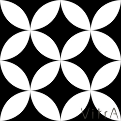 Vitra - Vitra 15x15 Retromix Siyah Beyaz Daire Negatif Medium (0,25 m2 fiyatı)